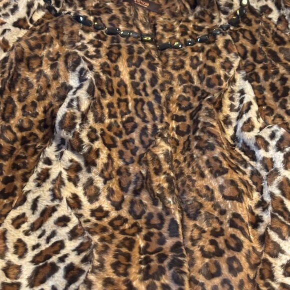 VICTOR ALFARO Leopard Print with 3/4 Sleeve Crop Jacket - Size 20W - Picture 16 of 16